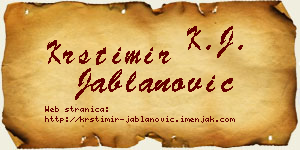Krstimir Jablanović vizit kartica